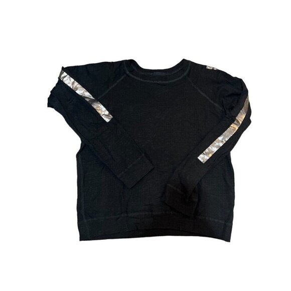 MONROW Vintage raglan w/ Gunmetal Stripe Small - Picture 2 of 5